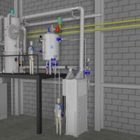 Thermal flue gas cleaning with waste heat utilisation for steam