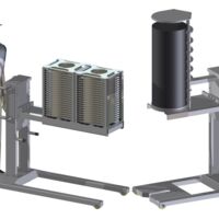 Customer-specific equipment for industrial furnace plants - as lifting and charging devices