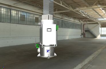 Thermal post-combustion plant in smallest format for a raw gas load of 2 kg/h