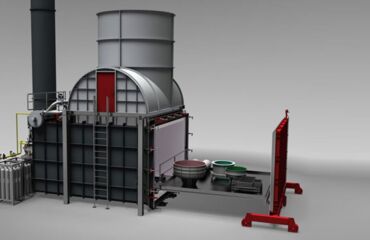 Industrial furnace system for thermal decoating of large components - furnace chamber >80m³
