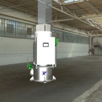 Thermal post-combustion plant in smallest format for a raw gas load of 2 kg/h